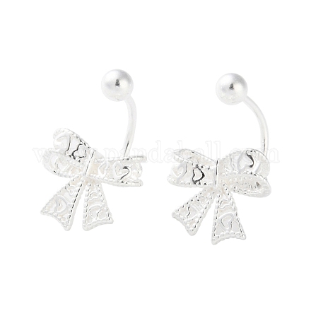 999 серебряные беруши с бантом калибра&nbsp;EJEW-P296-15S-1