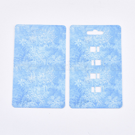 厚紙ヘアクリップ表示カード  長方形  ディープスカイブルー  12.5x7.5cm CDIS-T003-03-1