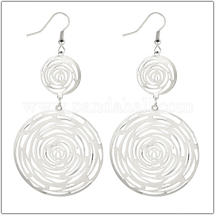 Серьги-подвески из полого розового сплава FS-WGFEEC3-02-1