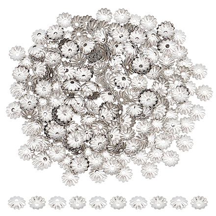 Unicraftale 300pcs fleur 304 bouchons de perles en acier inoxydable STAS-UN0035-14-1