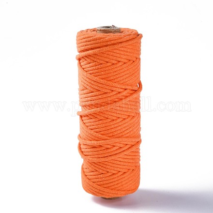 コットン糸  マクラメコード  装飾的な糸のスレッド  DIYの工芸品について  ギフトラッピングとジュエリー作り  サンゴ  3mm  約54.68ヤード（50m）/ロール OCOR-T001-01-02-1