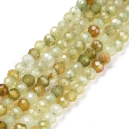 Natürlichen grünen Granat Perlen Stränge G-C009-A24-1