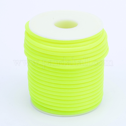 中空パイプpvcチューブラー合成ゴムコード  白いプラスチックのスプールに巻き  緑黄  3mm  穴：1.5mm  約27.34ヤード（25m）/ロール RCOR-R007-3mm-01-1