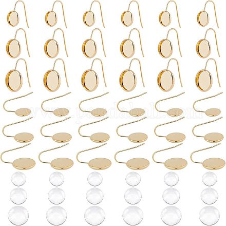 Наборы для самостоятельного изготовления плоских круглых висячих сережек STAS-UN0034-77-1