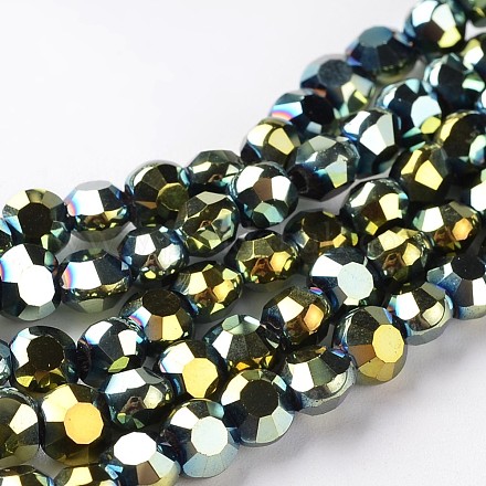 Chapelets de perles en verre électroplaqué EGLA-J137-6mm-A-FP01-1