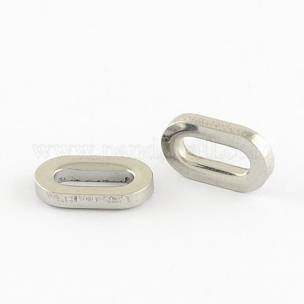 Stainless Steel Oval Slider Charms STAS-Q175-03-1