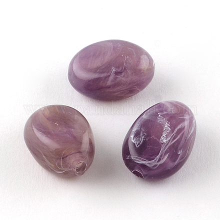 Perles acryliques ovales d'imitation pierre précieuse OACR-R052-18-1