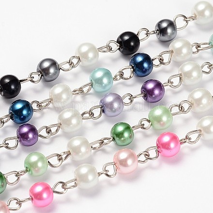 Glasperlen runde Perlen handgemachte Ketten für Halsketten Armbänder machen AJEW-JB00113-1