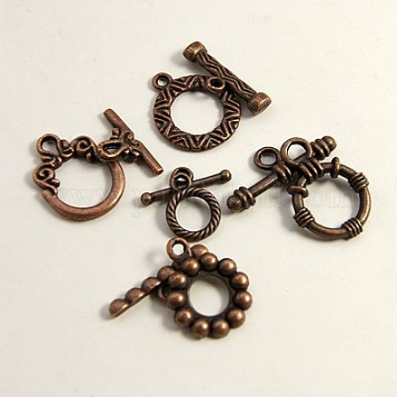 Tibetan Style Toggle Clasps TIBE-A001-R-NF-1