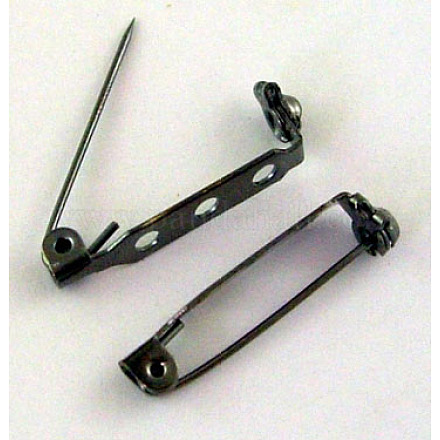 Black Iron Pin Backs Brooch Safety Pin Findings X-E023Y-B-1