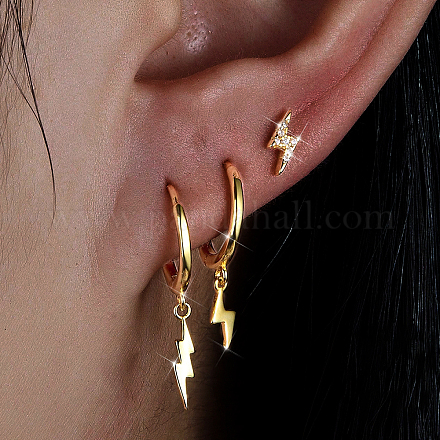 Набор из 3 s925 серебряных блестящих серег-гвоздиков в винтажном стиле ZH5112-1-1