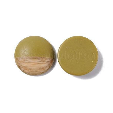 Cabujones de resina de imitación de cuero esmerilado de grano de madera de dos tonos RESI-G053-01C-1