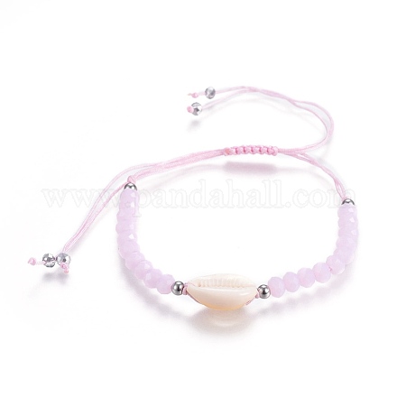 Nylonschnur geflochten Perlen Armbänder BJEW-JB04100-05-1