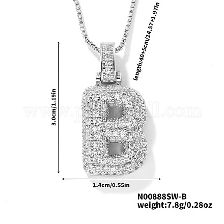 Элегантные латунные микропаве прозрачные кубические цирконии 3d начальные ожерелья DV4415-25-1