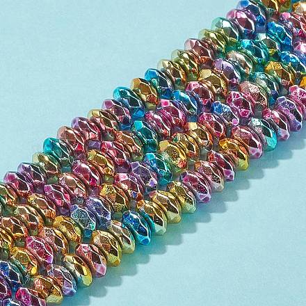 Brins de perles d'hématite synthétiques non magnétiques électrolytiques de couleur arc-en-ciel G-FS0001-90-1