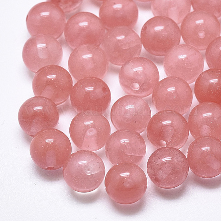 Ciliegio quarzo perle di vetro G-T122-25C-01-1