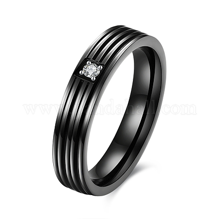 Regali di san valentino anelli per coppia in acciaio al titanio con zirconi cubici per donna RJEW-BB16464-9B-1
