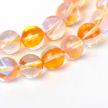 Synthetical Moonstone Round Beads Strands G-M049-8mm-02D-1