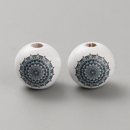 Набивные деревянные европейские бусины WOOD-CJC0001-20E-1