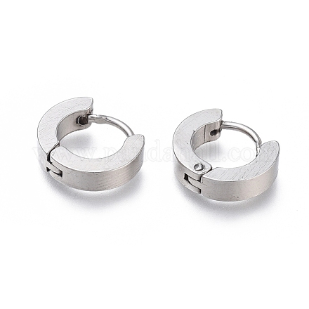 304 Stainless Steel Huggie Hoop Earrings X-EJEW-O087-09E-P-1
