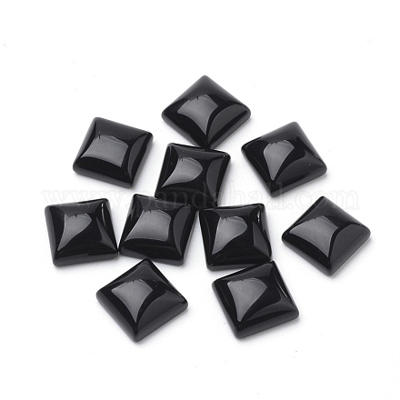 天然石ホワイトジェイドカボション  染め  正方形  ブラック  10x10x5mm G-Q975-10x10-11-1