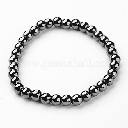 Synthetic Hematite Stretch Bracelets BJEW-P0131-01-1