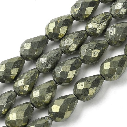 Natural Pyrite Beads Strands G-D067-J04-1