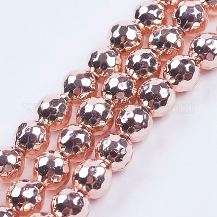 Chapelets de perles en hématite synthétique sans magnétiques G-I195-6mm-06-A-1
