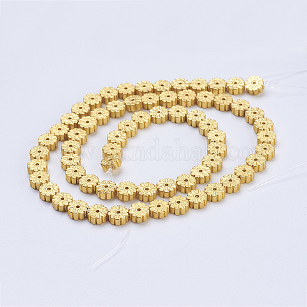 Electroplate Non-magnetic Synthetic Hematite Beads Strands G-J383-6x2mm-B04-F-1