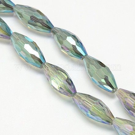 Electroplate Crystal Glass Rice Beads Strands EGLA-F044-A03-1