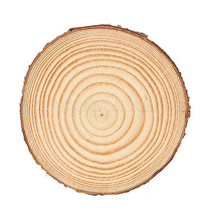 Fette di legno di pino naturale tonde piatte WOCR-PW0001-388B-1