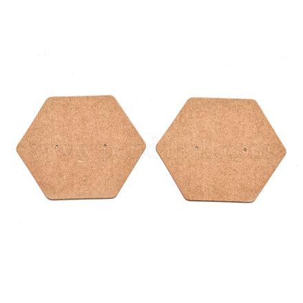 クラフト紙のイヤリングはカードを表示します  六角  ペルー  6.8x5.9x0.05cm X-CDIS-H005-01-1