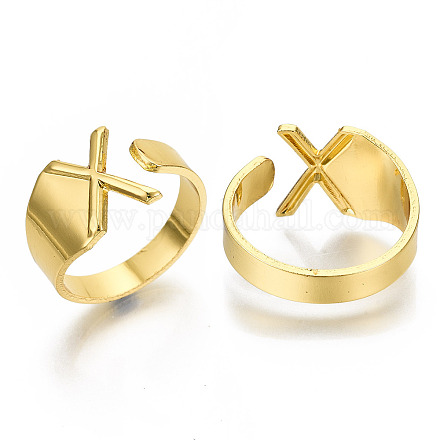 (Jewelry Parties Factory Sale)Alloy Cuff Finger Rings RJEW-S038-195X-G-NR-1
