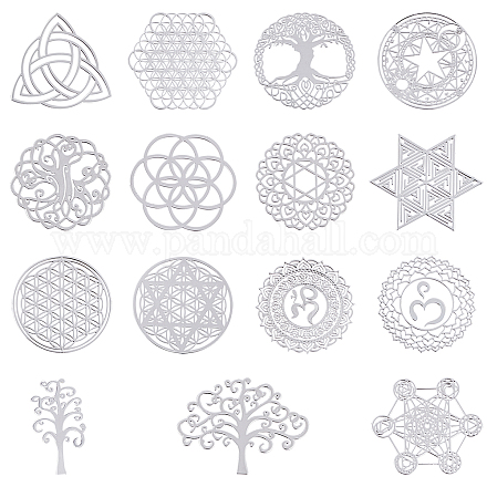 OLYCRAFT 15pcs Energy Rune Stickers Geometry Orgone Pyramid Sticker Self Adhesive Silver Brass Stickers Energy Tower Material for Scrapbooks DIY Resin Crafts Phone & Water Bottle Decoration DIY-OC0002-45-1