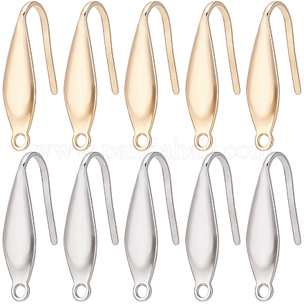 Sunnyclue 80 Stück 2 Farben 316 Ohrringhaken aus chirurgischem Edelstahl STAS-SC0005-66-1