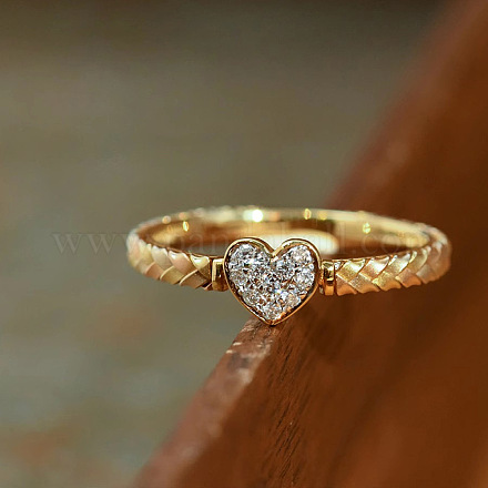Кольца для пальцев из стерлингового серебра с микропаве из прозрачных кубических цирконий в форме сердца 925 шт. FS-WGC3F33-03-1