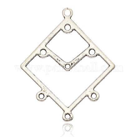 Tibetan Style Rhombus Alloy Chandelier Components Links PALLOY-J659-30AS-1