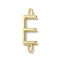 Rack Plating Brass Connector Charms, for Personalized Name Necklace Making, Cadmium Free & Lead Free, Long-Lasting Plated, Real 18K Gold Plated, Letter E, 22.5x7x1.5mm, Hole: 3x0.8mm