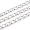 Brass Curb Chains, Soldered, with Spool, Platinum, 10.5x6x1mm, about 32.81 Feet(10m)/Roll