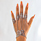 Halloween Gothic Butterfly Iron Finger Ring Bracelets for Women, Platinum, 5-1/2 inch(14cm)