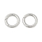 925 Sterling Silver Spring Gate Rings, Stripe Oval, Platinum, 12x2mm