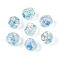 Handmade Foil Lampwork Beads, Nuggets, Light Sky Blue, 9~10.5x10~11.5x10~11.5mm, Hole: 1.2~1.8mm, about 50pcs/strand, 19.29~20.47''(49~52cm)
