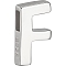 Sterling Silver Beads, with S925 Stamp, Letter A~Z, Letter F, 5x8.5mm, Hole: 4mm