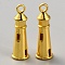 Alloy Pendants, Lighthouse, Golden, 25x8mm, Hole: 2mm