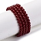 Baking Paint Glass Beads, Round, Red, 3mm, Hole: 0.6mm, about 130pcs/strand, 15.83''(40.2cm)