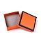 Cardboard Jewelry Boxes, with Black Sponge, for Jewelry Gift Packaging, Square, Dark Orange, 7.45x7.45x3.3cm, inside: 6.8×6.8×3.15cm