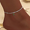 Alloy Chain Anklets for Women, Platinum, 8-1/4 inch(21cm)
