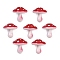 Opaque Acrylic Beads, Mushroom, Red, 22x22~23mm, Hole: 2.5mm