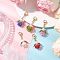 Flower Angel Glass & Acrylic Pendant Decorations, with 304 Stainless Steel Lobster Claw Clasps, Mixed Color, 38.5mm