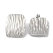 Non-Tarnish Stripe Rectangle 304 Stainless Steel Stud Earrings for Women, Stainless Steel Color, 29.5x23.5mm